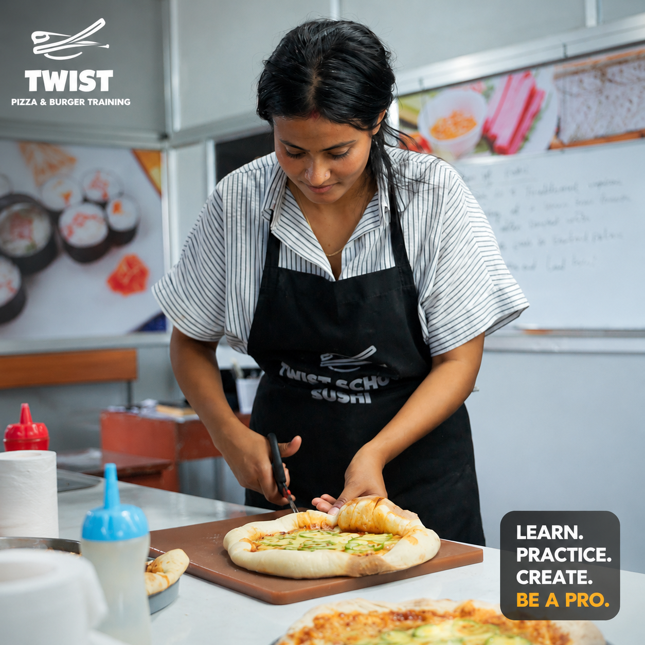 Fresh artisan woodfired pizza cooking
